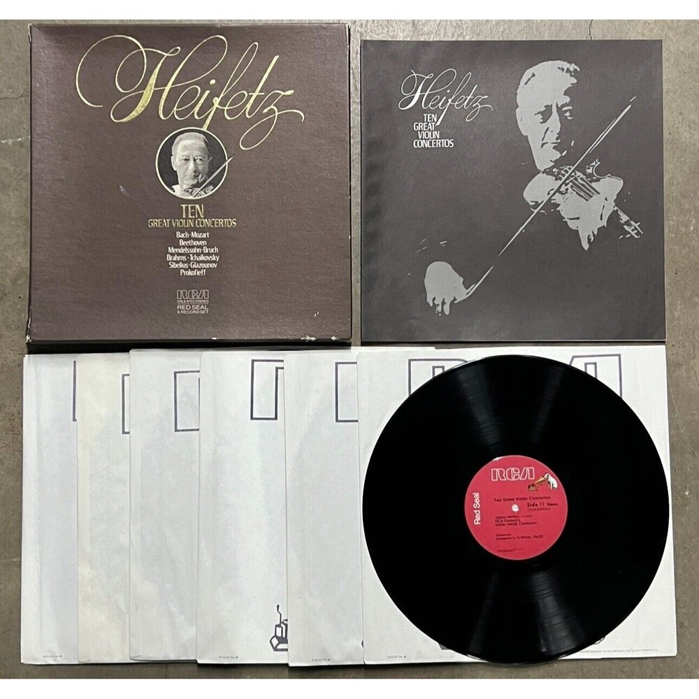 Heifetz Ten Great Violin Concertos Bach Bruch Mozart Brahms CRL6-0720 RCA Record